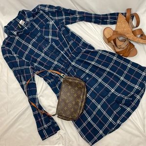 Checkered Blue Buttoned down dress